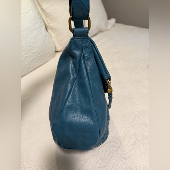 Gently Used Elliott Lucca Teal Leather Shoulder Bag - Picture 8 of 8